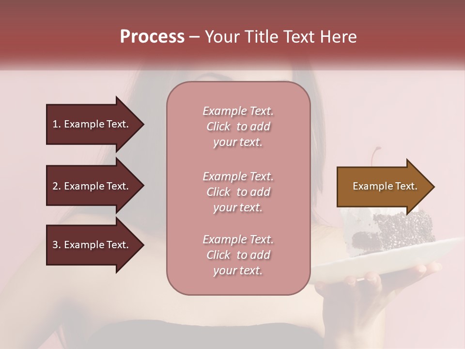A Woman Holding A Piece Of Cake With A Cherry On Top PowerPoint Template