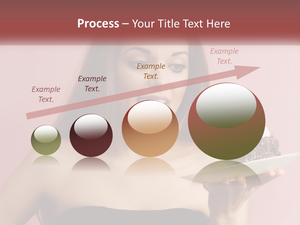 A Woman Holding A Piece Of Cake With A Cherry On Top PowerPoint Template