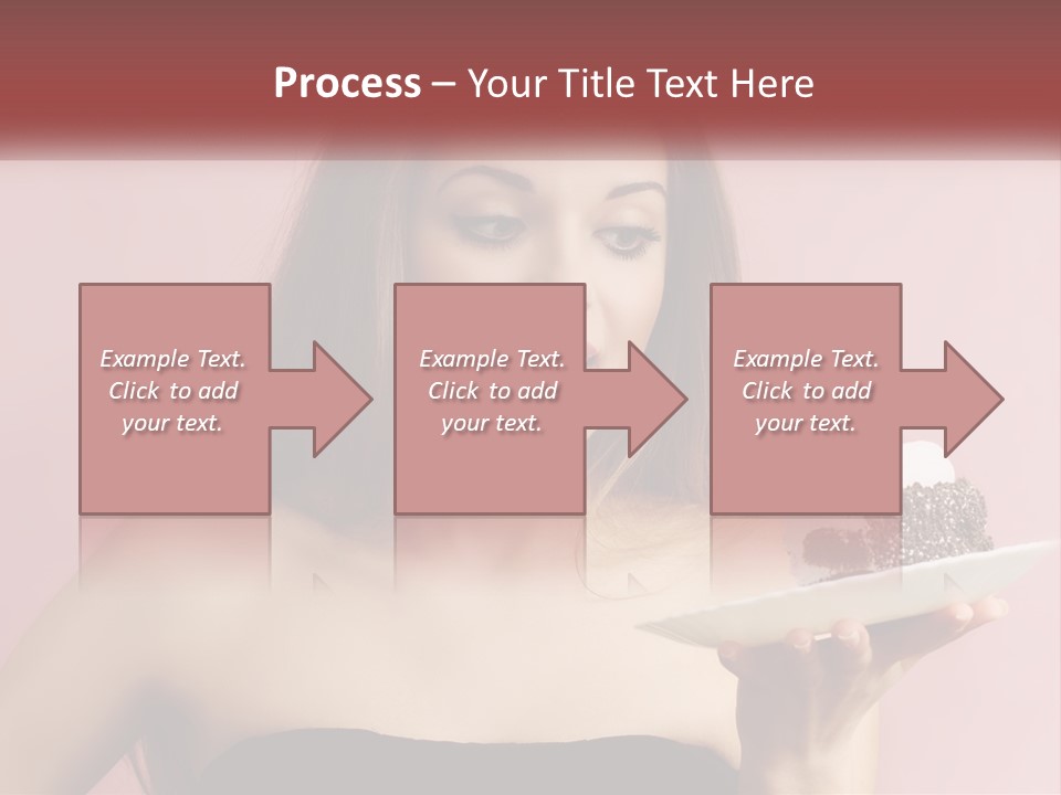A Woman Holding A Piece Of Cake With A Cherry On Top PowerPoint Template