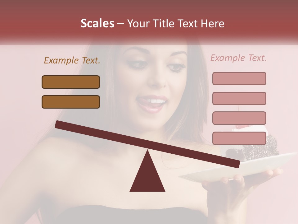 A Woman Holding A Piece Of Cake With A Cherry On Top PowerPoint Template