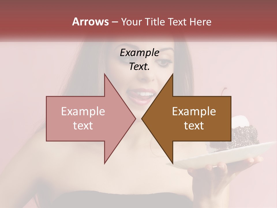 A Woman Holding A Piece Of Cake With A Cherry On Top PowerPoint Template