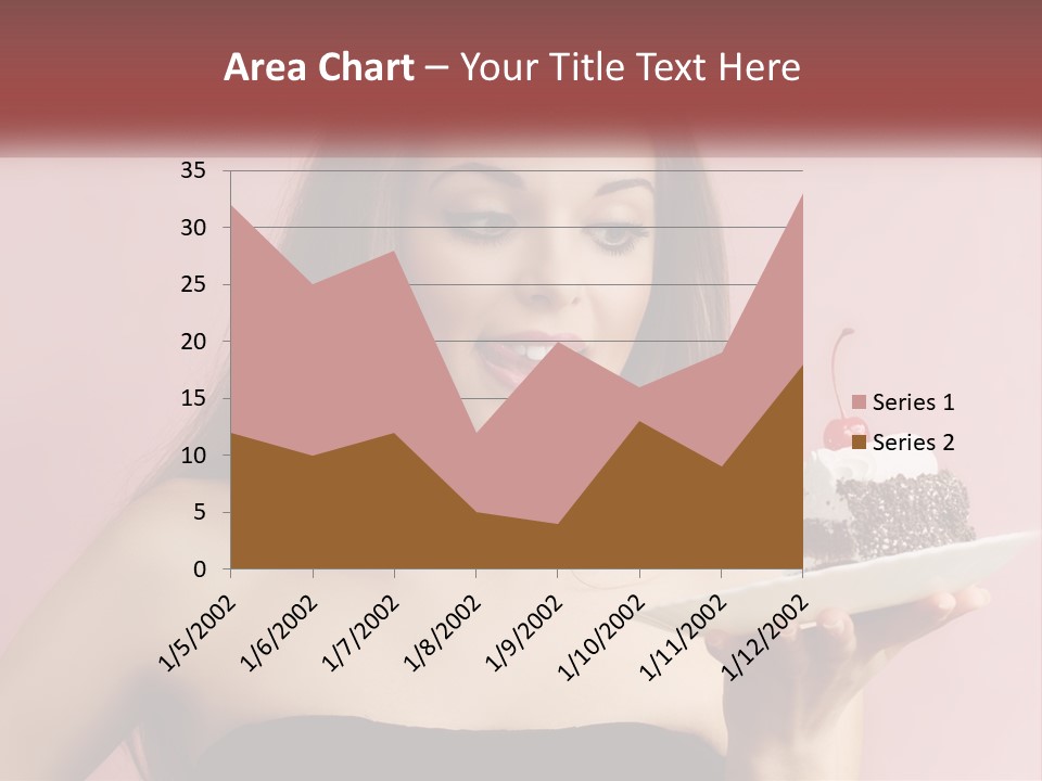 A Woman Holding A Piece Of Cake With A Cherry On Top PowerPoint Template