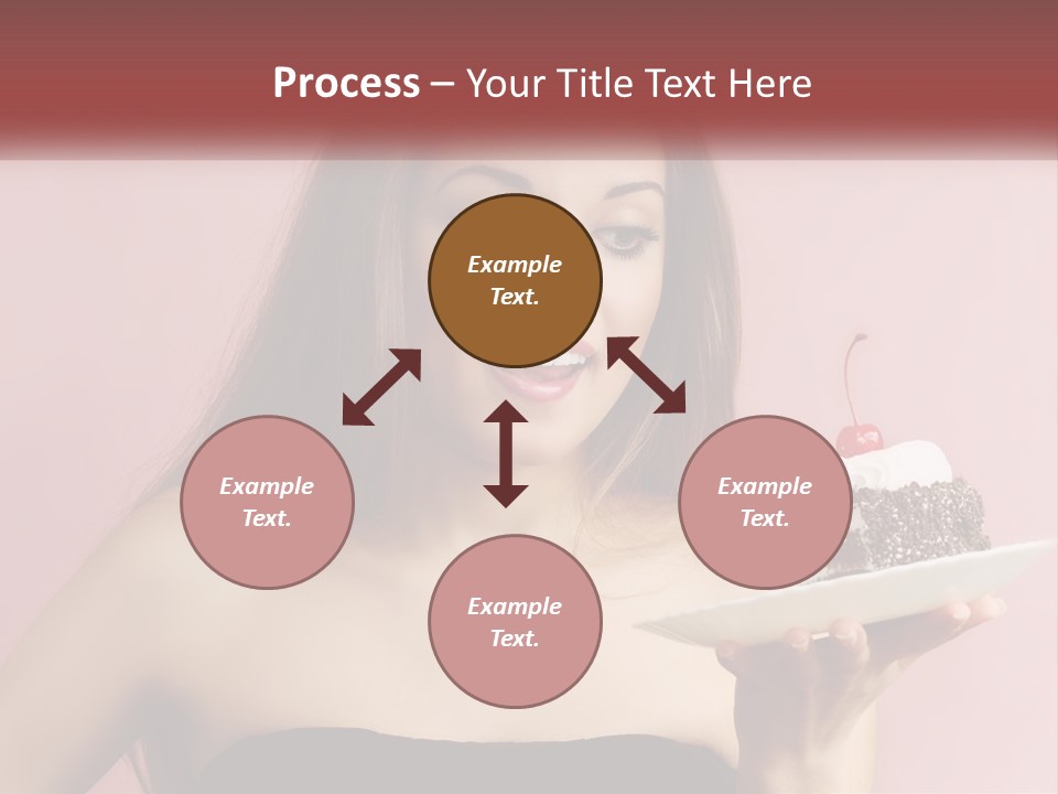 A Woman Holding A Piece Of Cake With A Cherry On Top PowerPoint Template