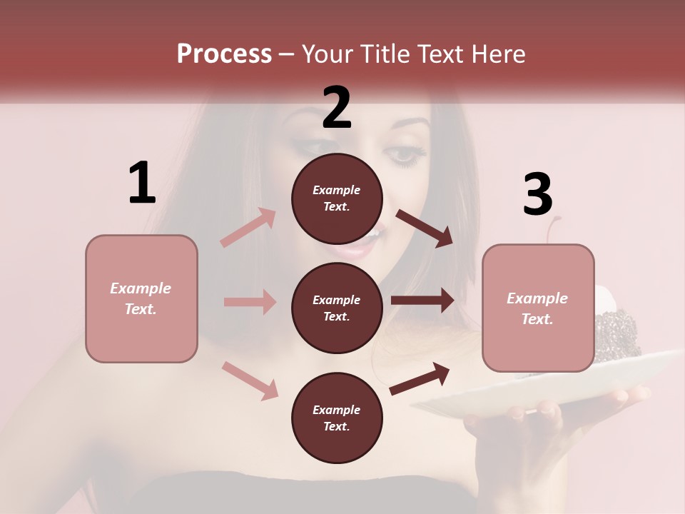 A Woman Holding A Piece Of Cake With A Cherry On Top PowerPoint Template