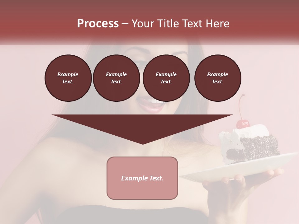 A Woman Holding A Piece Of Cake With A Cherry On Top PowerPoint Template