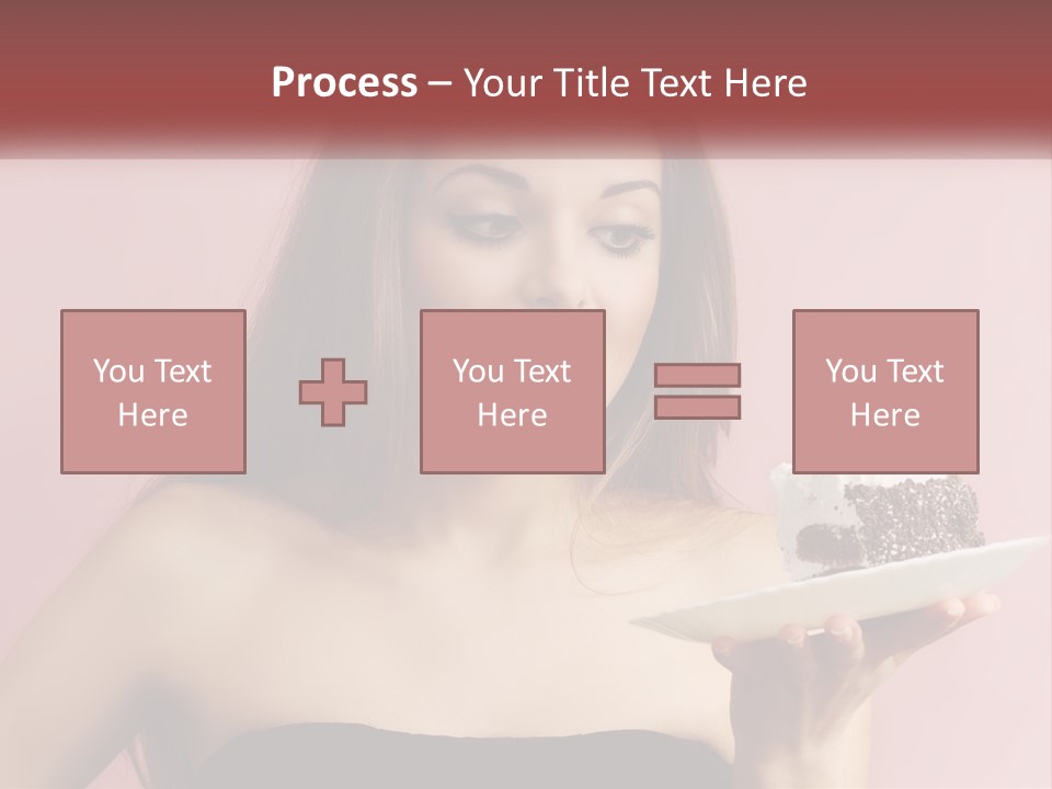 A Woman Holding A Piece Of Cake With A Cherry On Top PowerPoint Template