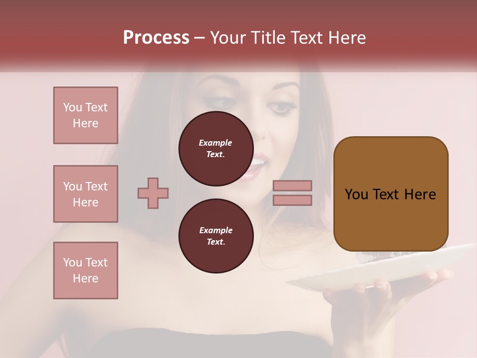 A Woman Holding A Piece Of Cake With A Cherry On Top PowerPoint Template