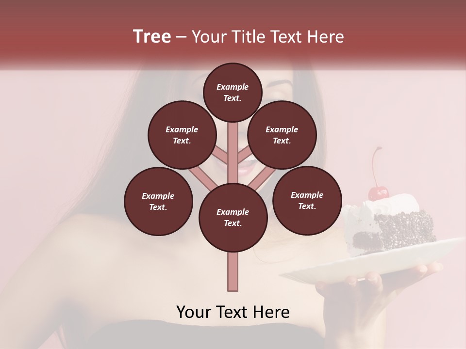 A Woman Holding A Piece Of Cake With A Cherry On Top PowerPoint Template
