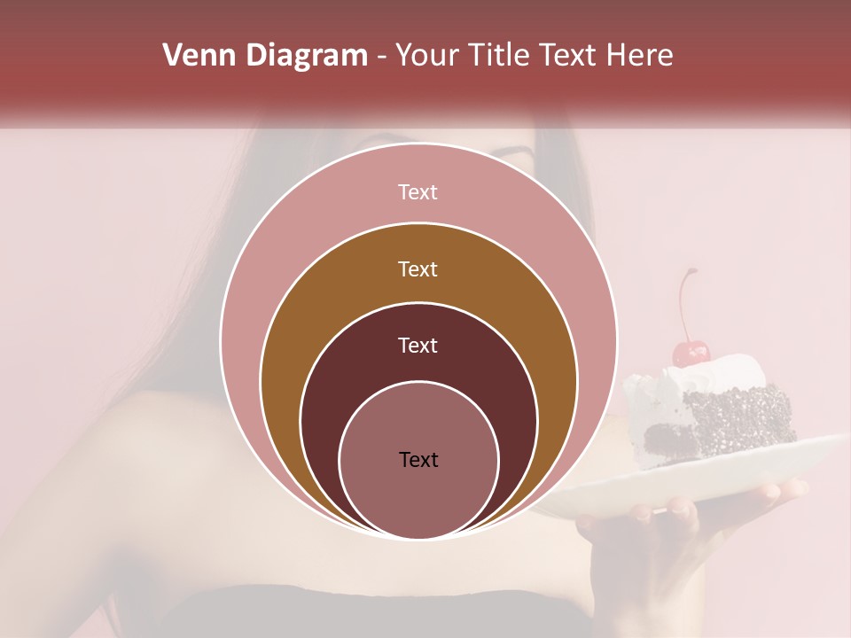 A Woman Holding A Piece Of Cake With A Cherry On Top PowerPoint Template