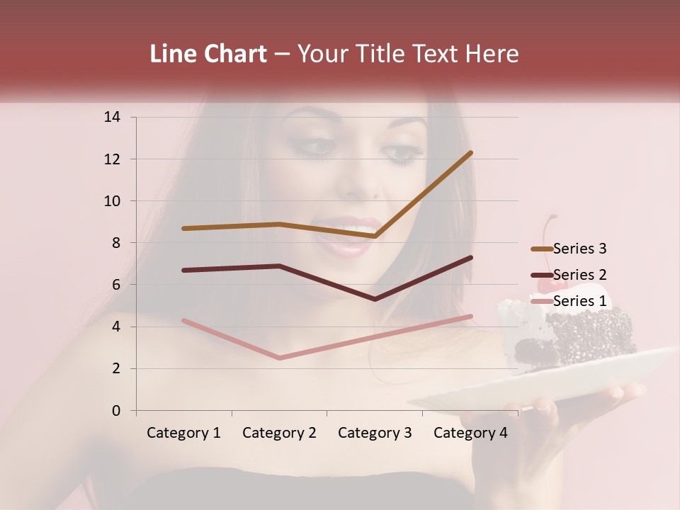 A Woman Holding A Piece Of Cake With A Cherry On Top PowerPoint Template