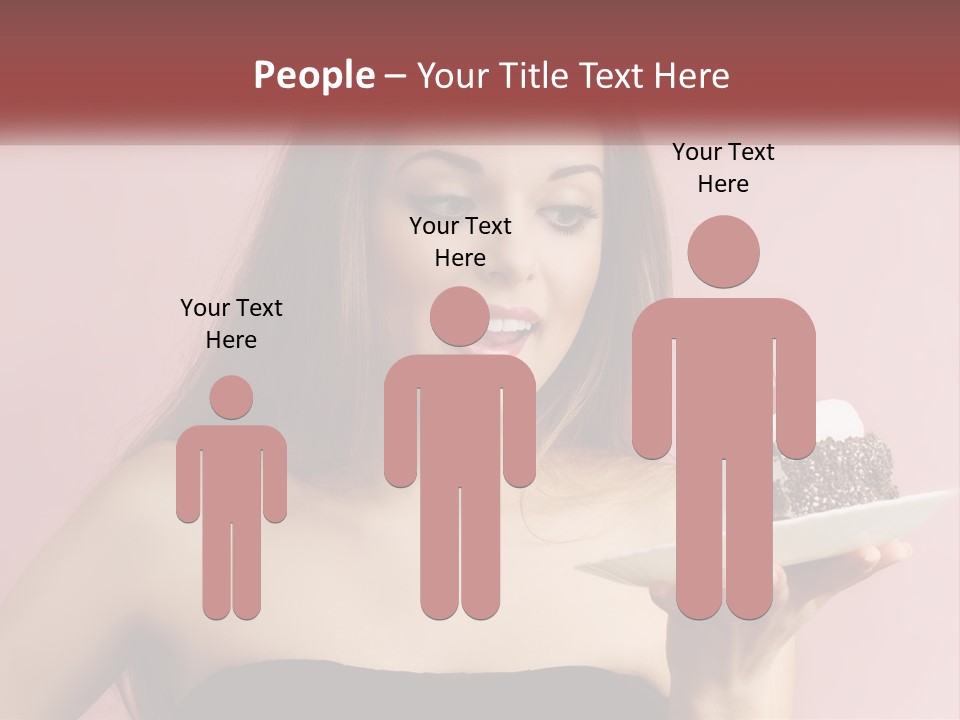 A Woman Holding A Piece Of Cake With A Cherry On Top PowerPoint Template