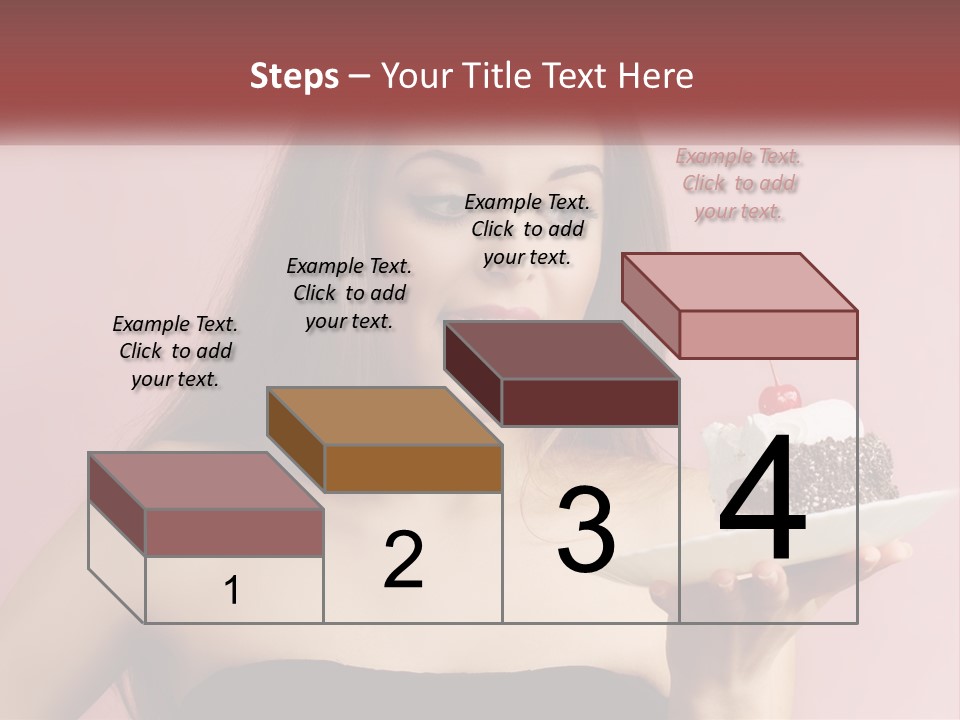 A Woman Holding A Piece Of Cake With A Cherry On Top PowerPoint Template