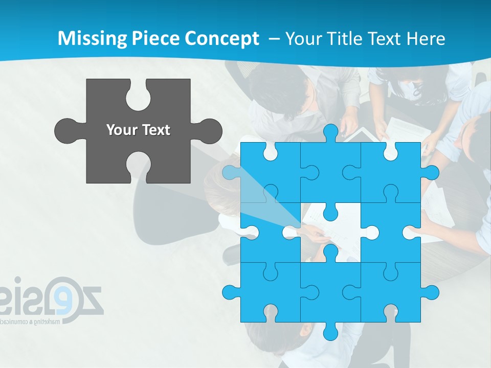 A Group Of People Sitting Around A Table With Papers PowerPoint Template