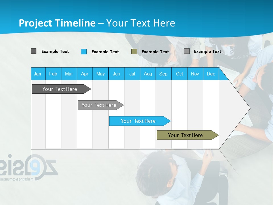 A Group Of People Sitting Around A Table With Papers PowerPoint Template