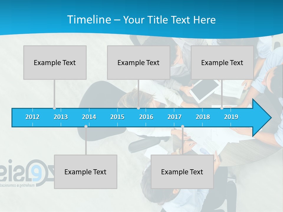 A Group Of People Sitting Around A Table With Papers PowerPoint Template
