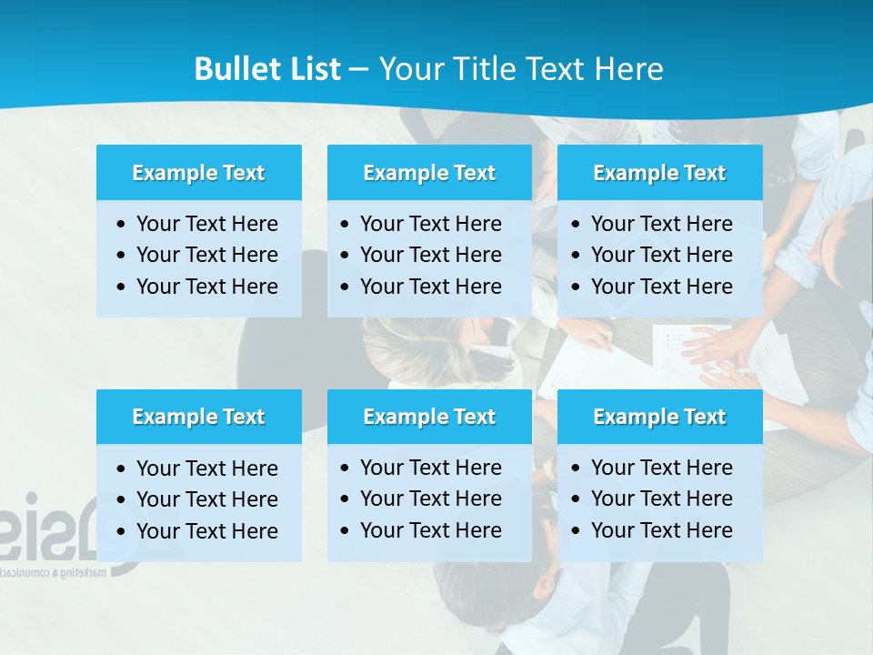 A Group Of People Sitting Around A Table With Papers PowerPoint Template