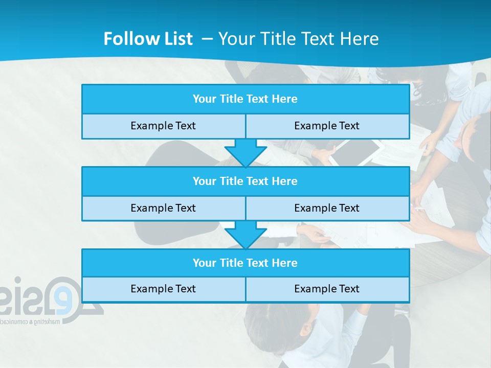 A Group Of People Sitting Around A Table With Papers PowerPoint Template