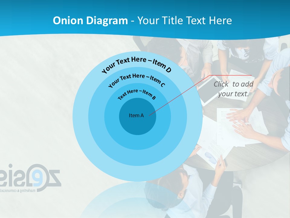 A Group Of People Sitting Around A Table With Papers PowerPoint Template