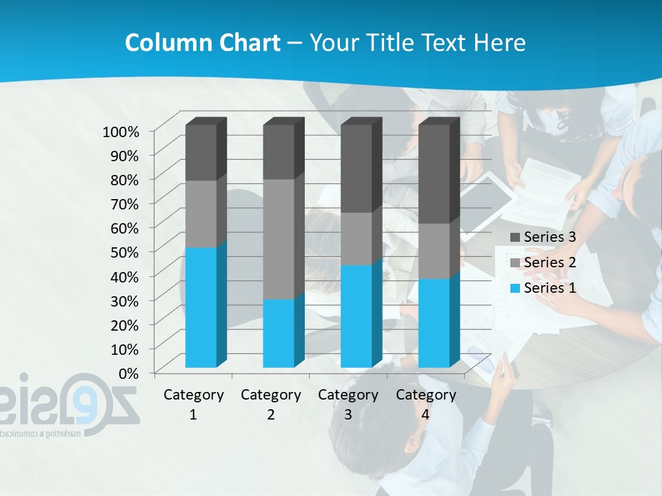 A Group Of People Sitting Around A Table With Papers PowerPoint Template