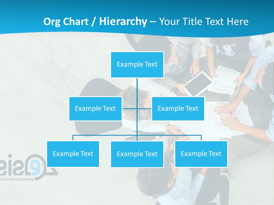 A Group Of People Sitting Around A Table With Papers PowerPoint Template