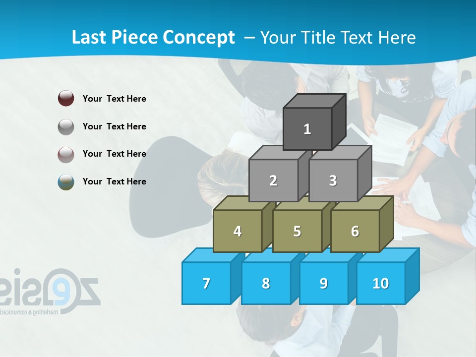 A Group Of People Sitting Around A Table With Papers PowerPoint Template