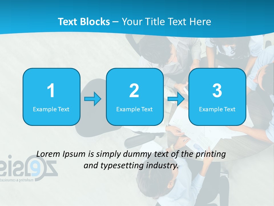 A Group Of People Sitting Around A Table With Papers PowerPoint Template