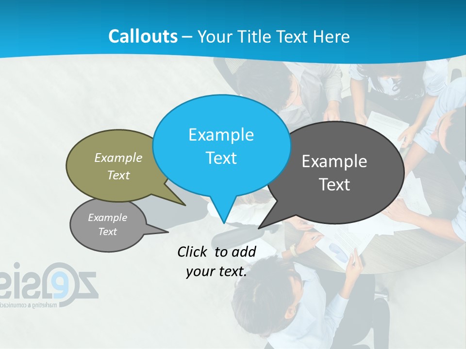 A Group Of People Sitting Around A Table With Papers PowerPoint Template