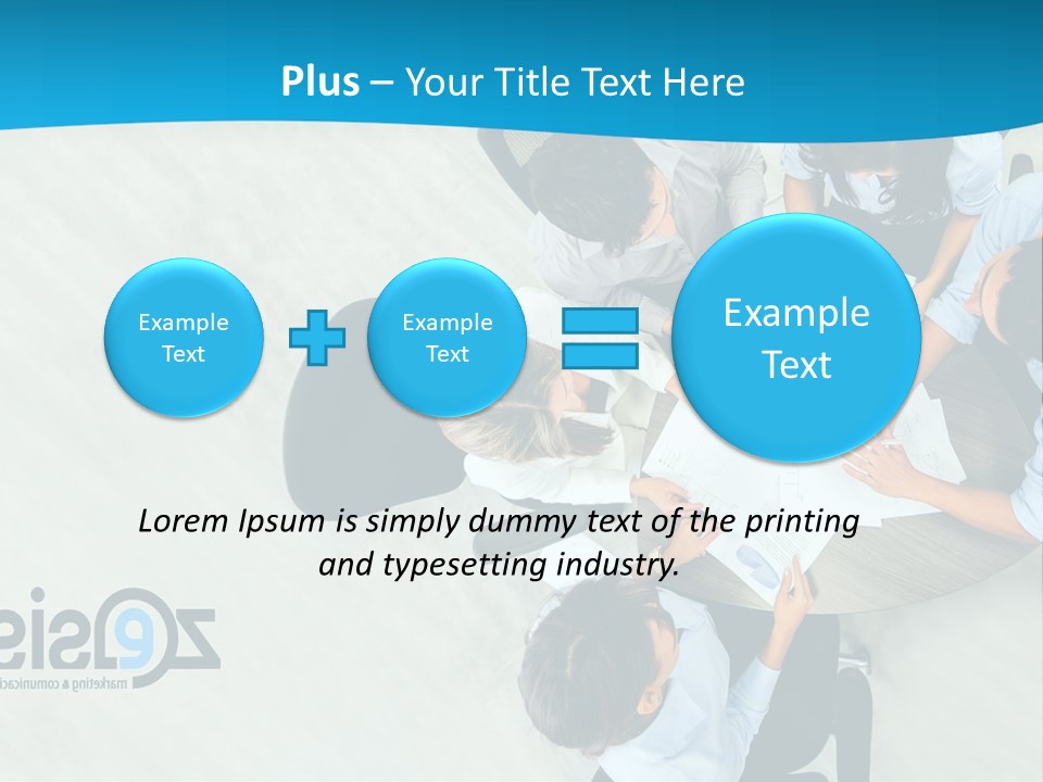 A Group Of People Sitting Around A Table With Papers PowerPoint Template