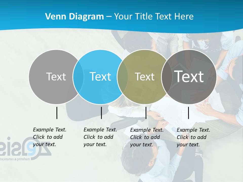 A Group Of People Sitting Around A Table With Papers PowerPoint Template