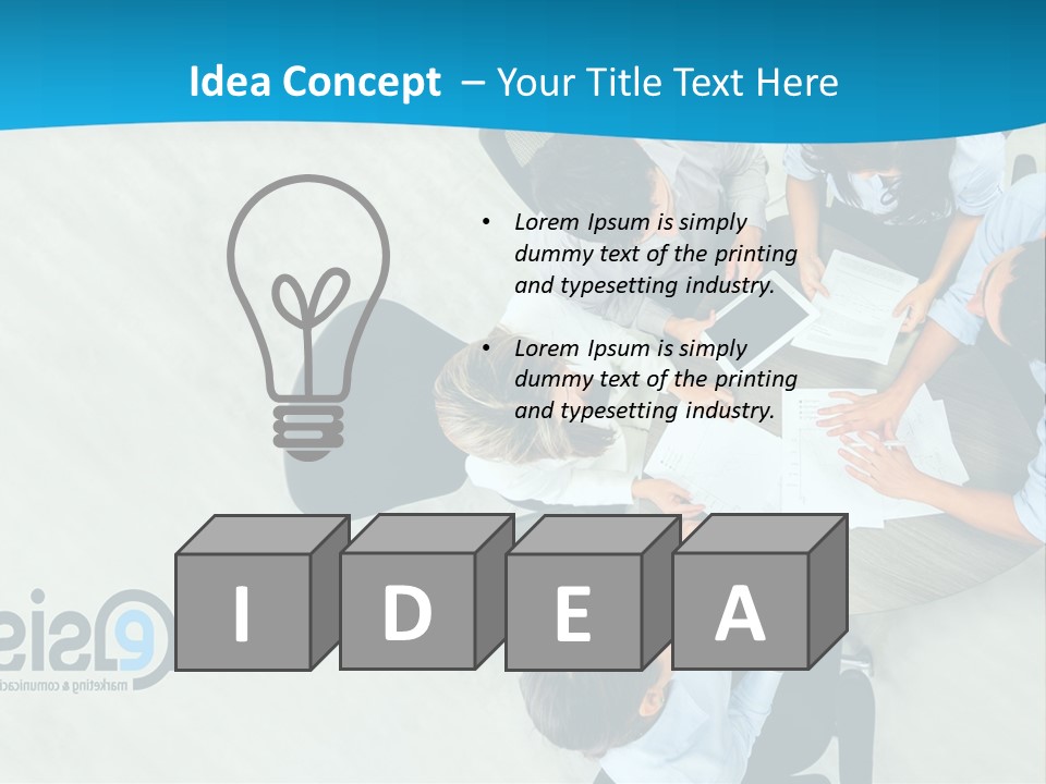A Group Of People Sitting Around A Table With Papers PowerPoint Template