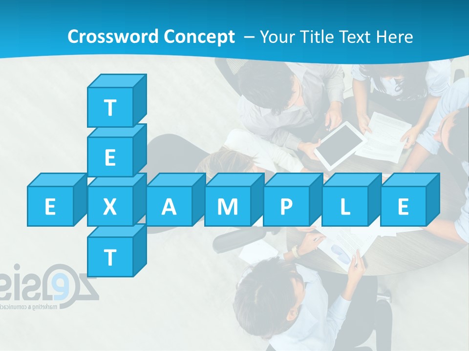 A Group Of People Sitting Around A Table With Papers PowerPoint Template