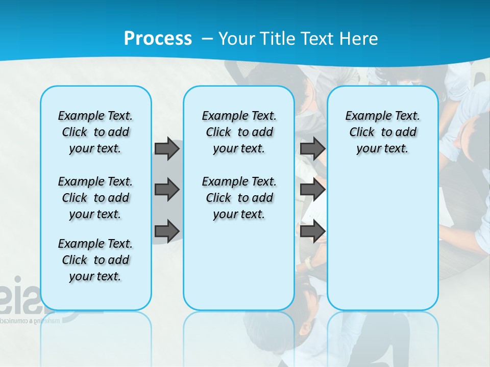 A Group Of People Sitting Around A Table With Papers PowerPoint Template