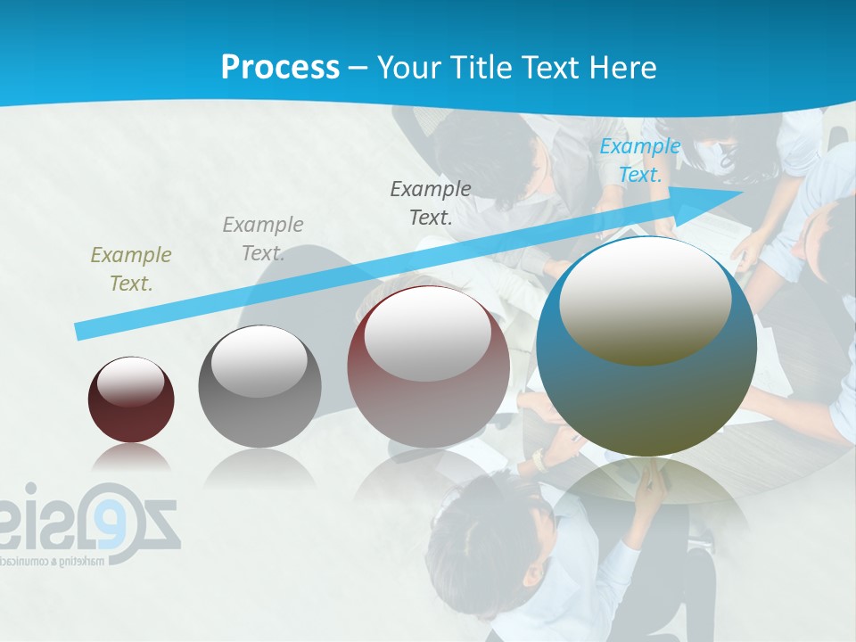 A Group Of People Sitting Around A Table With Papers PowerPoint Template