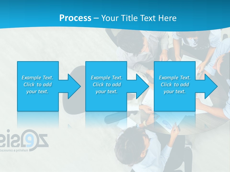 A Group Of People Sitting Around A Table With Papers PowerPoint Template