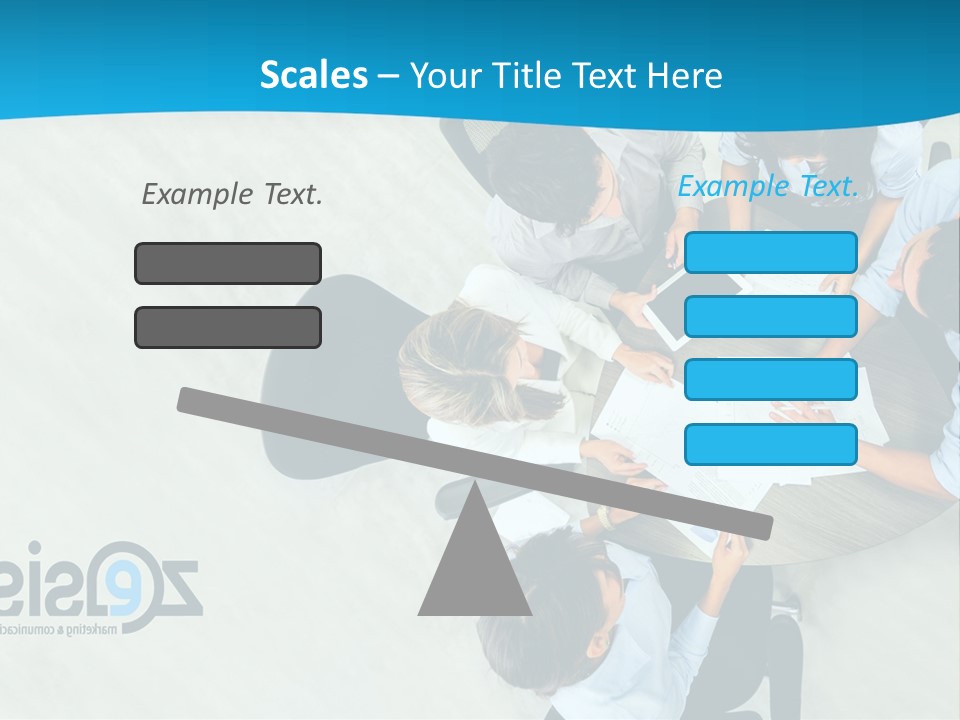 A Group Of People Sitting Around A Table With Papers PowerPoint Template