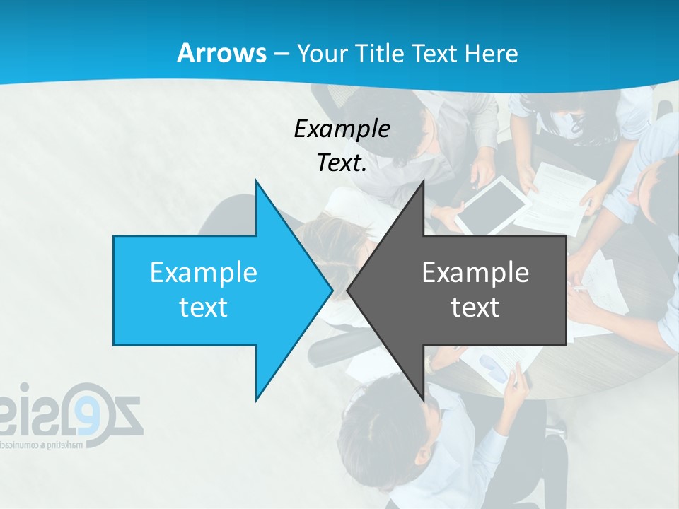 A Group Of People Sitting Around A Table With Papers PowerPoint Template