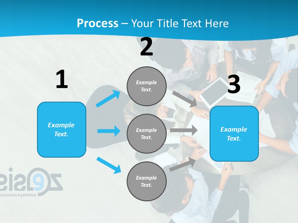A Group Of People Sitting Around A Table With Papers PowerPoint Template