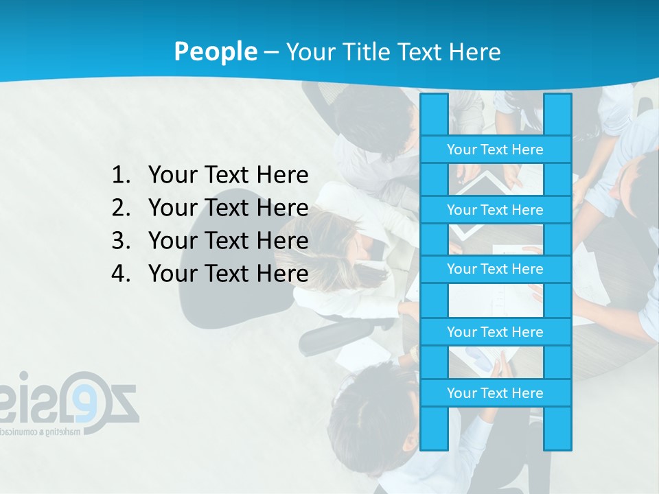 A Group Of People Sitting Around A Table With Papers PowerPoint Template
