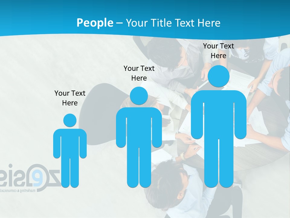 A Group Of People Sitting Around A Table With Papers PowerPoint Template