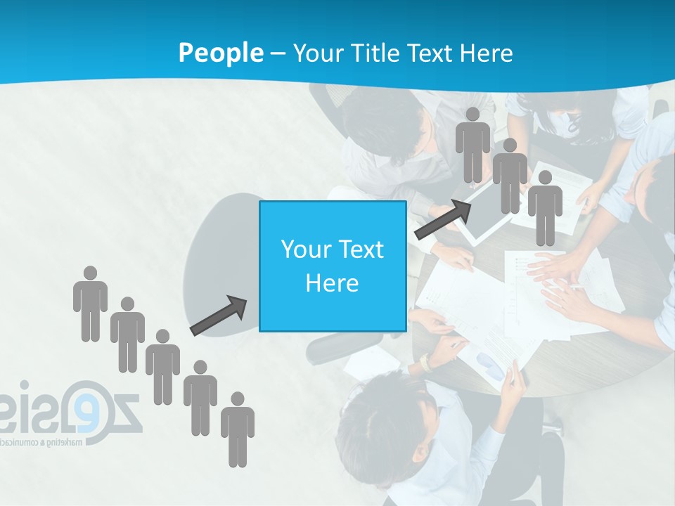 A Group Of People Sitting Around A Table With Papers PowerPoint Template