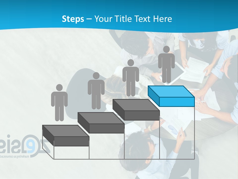 A Group Of People Sitting Around A Table With Papers PowerPoint Template