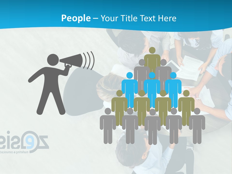 A Group Of People Sitting Around A Table With Papers PowerPoint Template