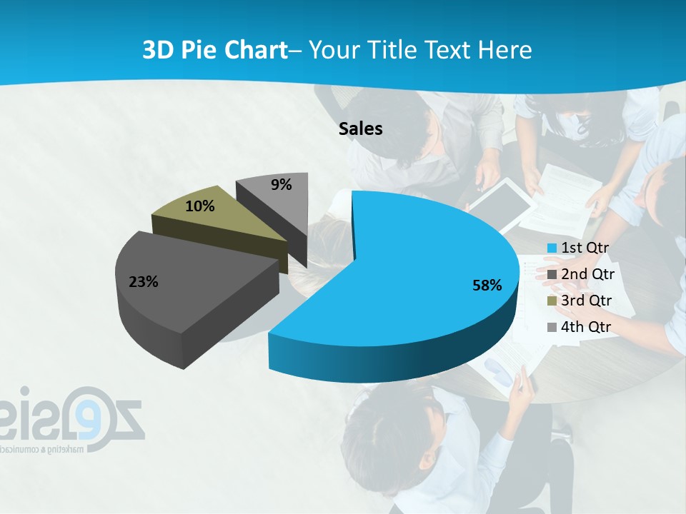 A Group Of People Sitting Around A Table With Papers PowerPoint Template