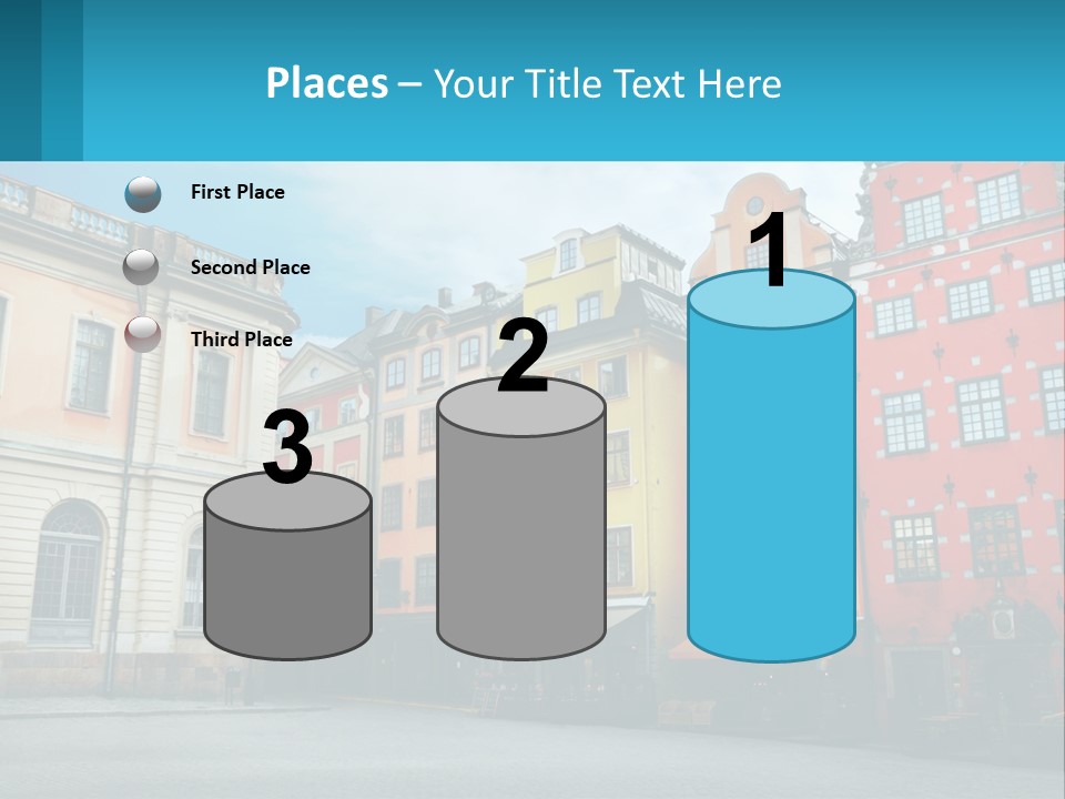 A Group Of Buildings With A Sky Background PowerPoint Template