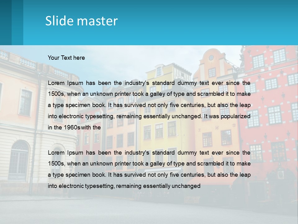A Group Of Buildings With A Sky Background PowerPoint Template