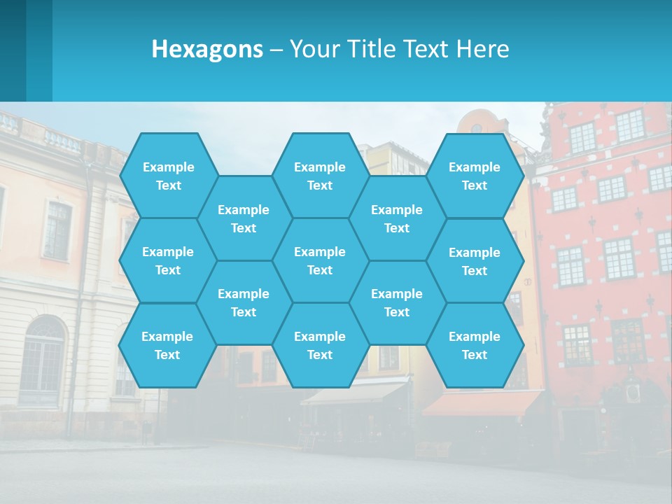 A Group Of Buildings With A Sky Background PowerPoint Template