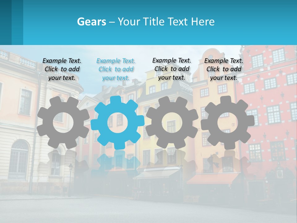 A Group Of Buildings With A Sky Background PowerPoint Template