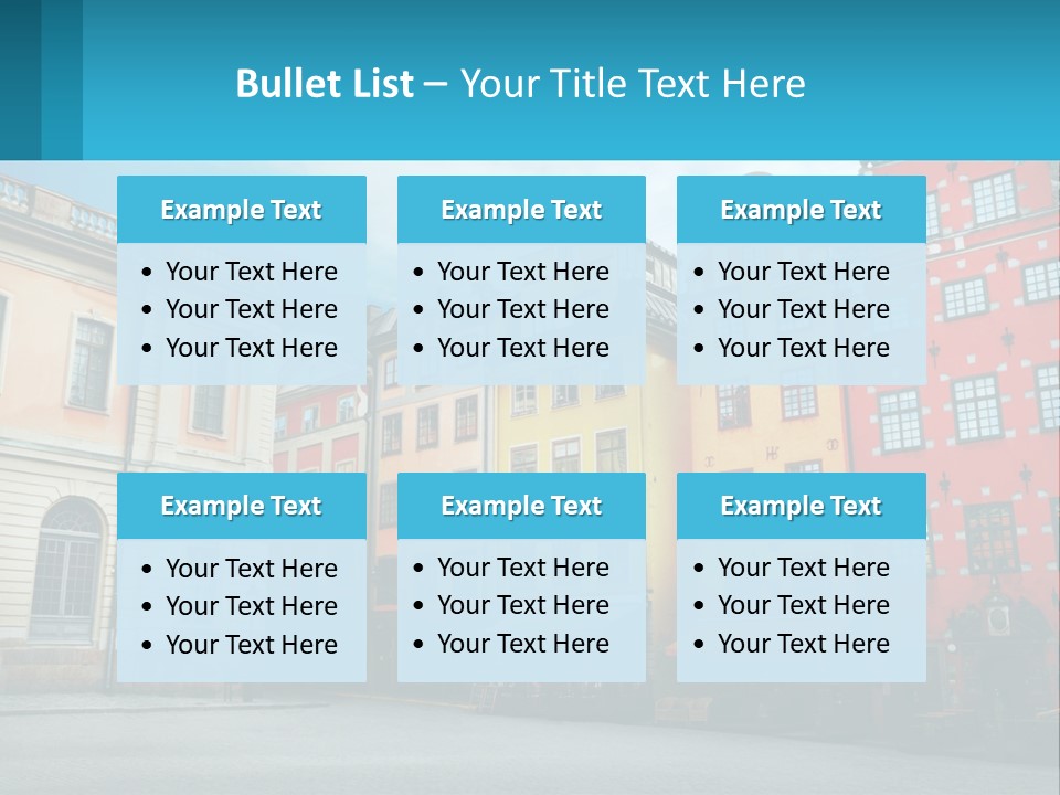 A Group Of Buildings With A Sky Background PowerPoint Template