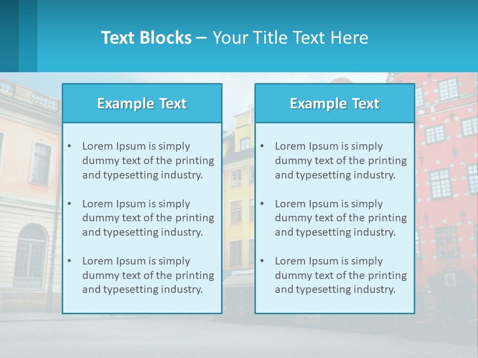 A Group Of Buildings With A Sky Background PowerPoint Template