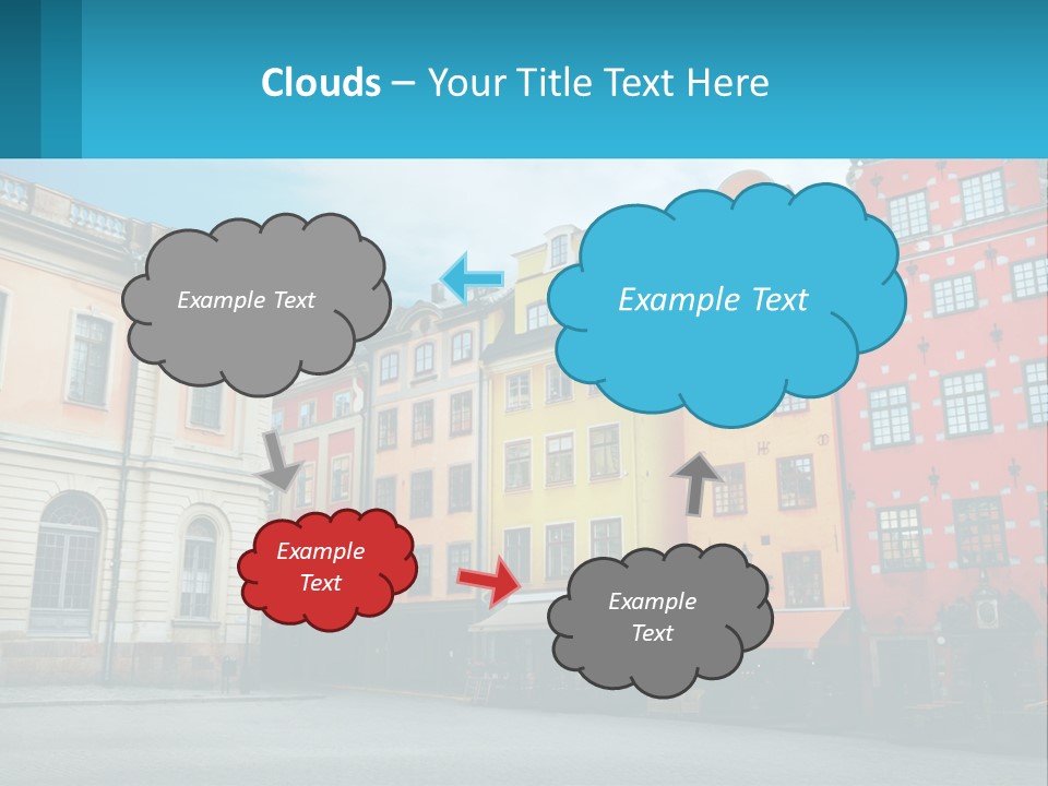A Group Of Buildings With A Sky Background PowerPoint Template